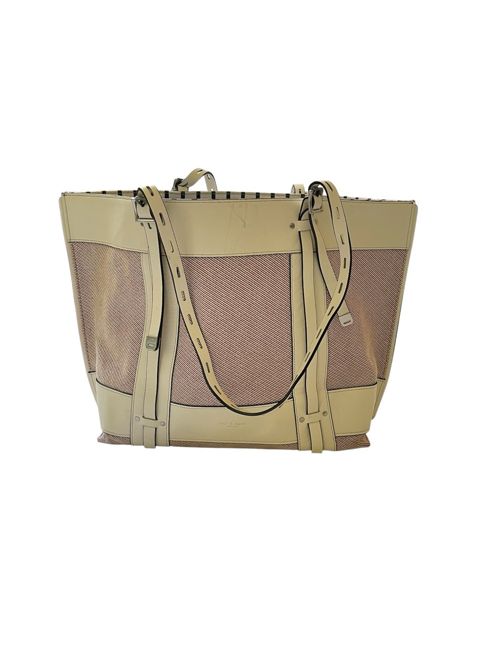 Rag & Bone leather and canvas field tote bag